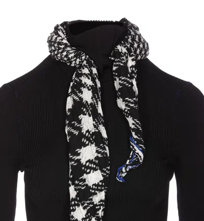 Burberry Scarf Rib Knit Sweater In Black