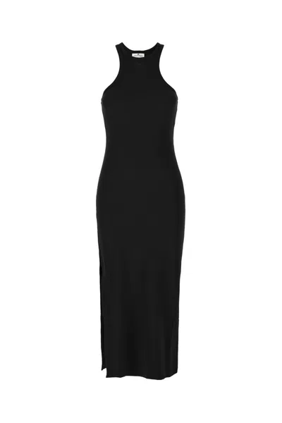 Courrèges Long Scuba Rib Dress In Black