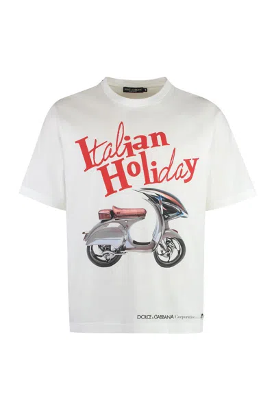 Dolce & Gabbana T-shirt With "wasp" Print In White