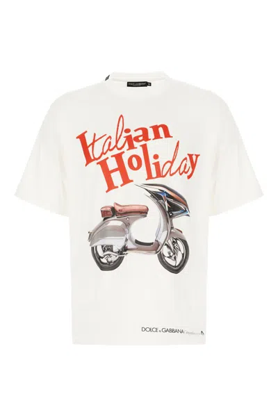Dolce & Gabbana T-shirt With "wasp" Print In White