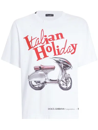 Dolce & Gabbana T-shirt With "wasp" Print In White