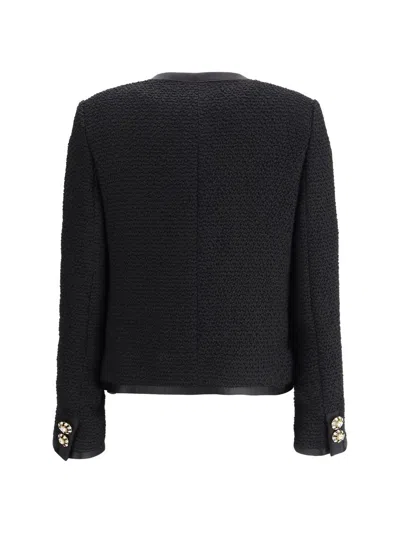 Dolce & Gabbana Jeweled Button Boucle Jacket In Blue
