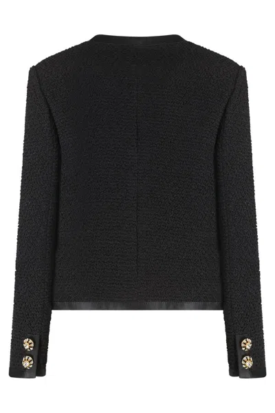 Dolce & Gabbana Jeweled Button Boucle Jacket In Blue