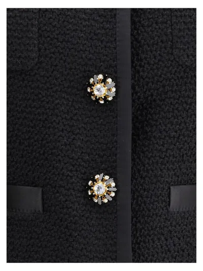 Dolce & Gabbana Jeweled Button Boucle Jacket In Blue