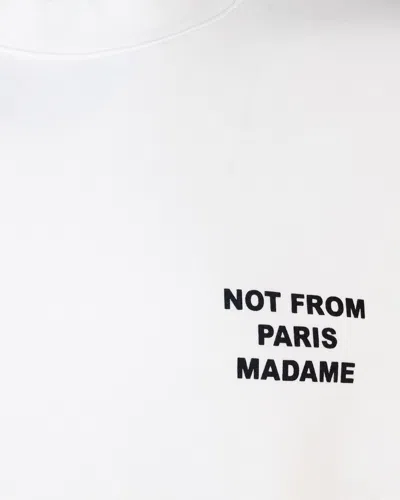 Drôle De Monsieur White Crewneck T-shirt With Slogan Print On The Front And Back In Cotton Man In White