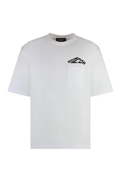 Dsquared2 Crew-neck T-shirt Chest Pocket In White