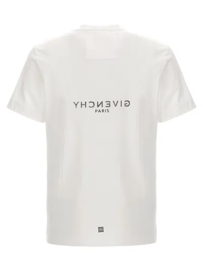 Givenchy White Crewneck T-shirt With Logo Print In Cotton Man