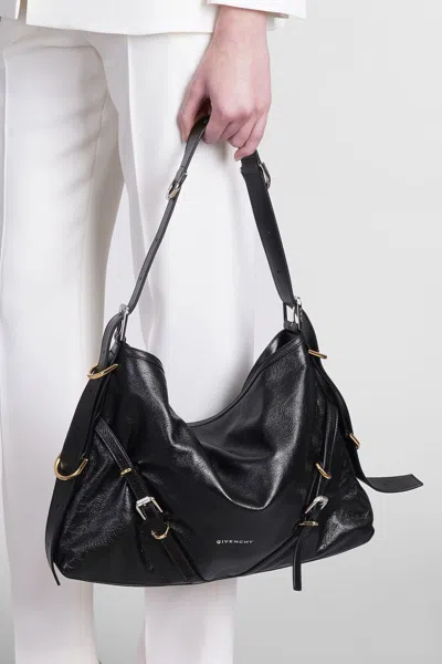 Givenchy Medium Leather Voyou Top-handle Bag In Black