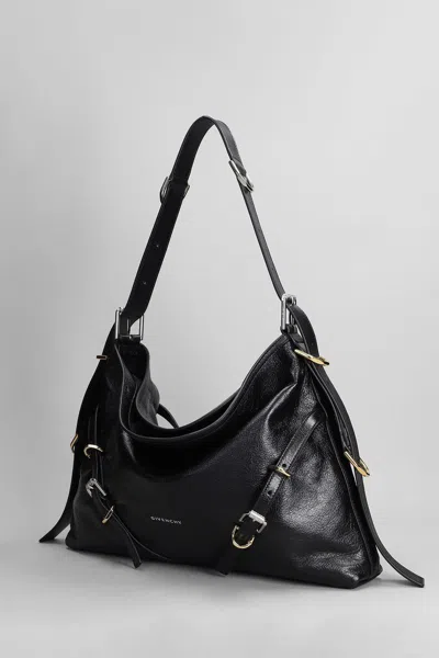 Givenchy Medium Leather Voyou Top-handle Bag In Black