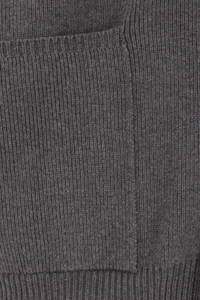 Golden Goose Micro-ribbed Cotton Cardigan In Gray