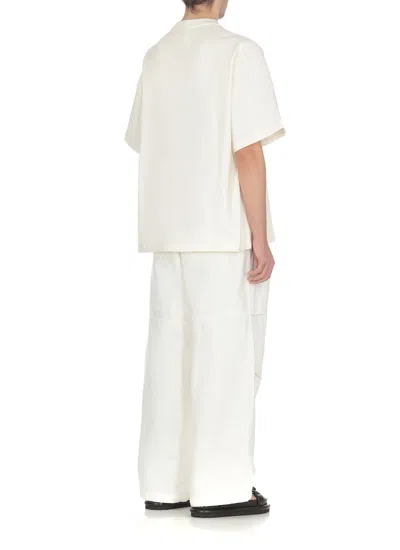 Jil Sander Logo T-shirt By . The Brand Presents A Minimalist Style That Is Appreciated Wor In Neutral