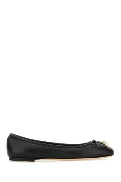 Jimmy Choo Women Black Nappa Leather Elme Ballerinas In Black