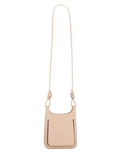 Mcm Pastel Pink Leather Mini Himmel Hobo Crossbody Bag In Neutral