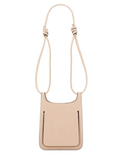Mcm Pastel Pink Leather Mini Himmel Hobo Crossbody Bag In Neutral