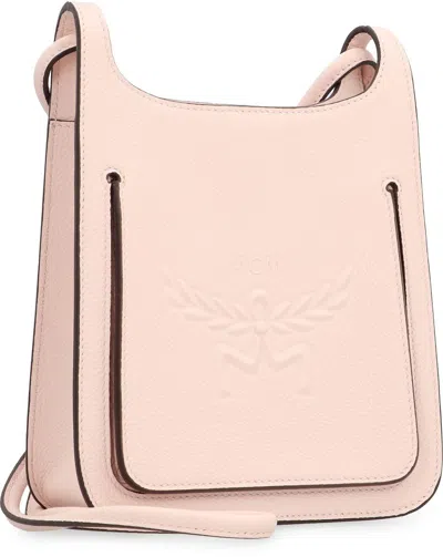Mcm Pastel Pink Leather Mini Himmel Hobo Crossbody Bag In Neutral