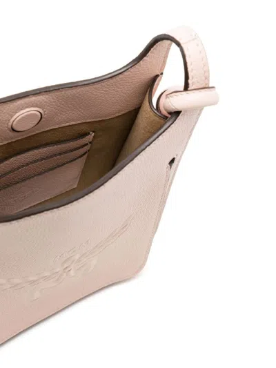 Mcm Pastel Pink Leather Mini Himmel Hobo Crossbody Bag In Neutral