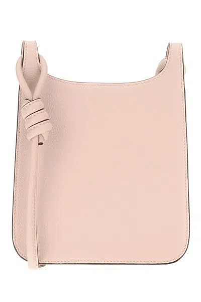Mcm Pastel Pink Leather Mini Himmel Hobo Crossbody Bag In Neutral