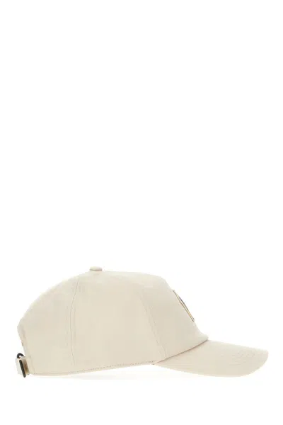 Moncler Embossed Design Cotton Baseball Cap In Neutral