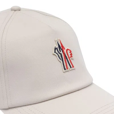 Moncler Embossed Design Cotton Baseball Cap In Neutral