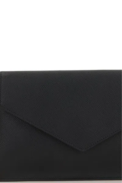 Montblanc Leather Crossbody Bag Detachable Strap In Black