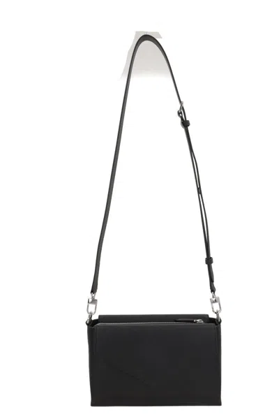 Montblanc Leather Crossbody Bag Detachable Strap In Black