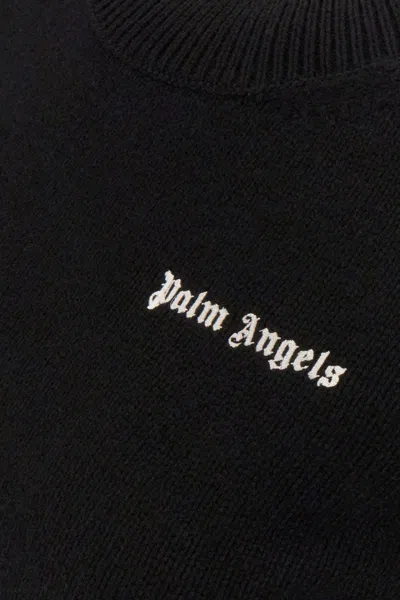 Palm Angels Black Viscose-wool Blend Jumper