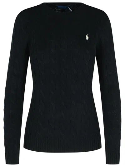 Polo Ralph Lauren Long Sleeve Stretch Woven Julianna Pullover In Black