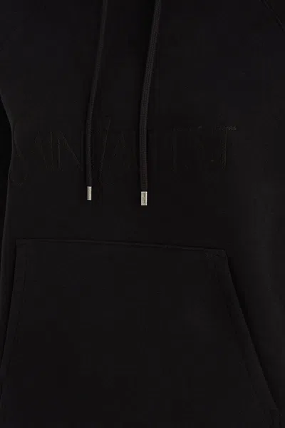 Saint Laurent Hoodie With Embroidered Logo In Black