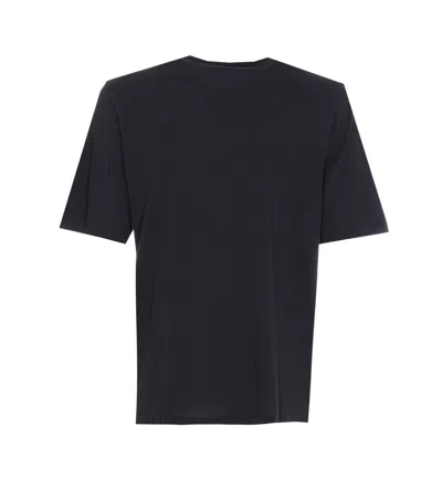 Saint Laurent Dark Grey T-shirt With Logo Lettering On The Front Tone-on-tone In Cotton Man In Animal Print