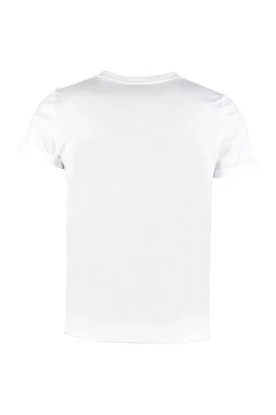 Saint Laurent Logo-print Cotton T-shirt In White