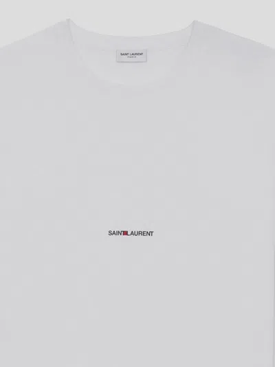 Saint Laurent Logo-print Cotton T-shirt In White