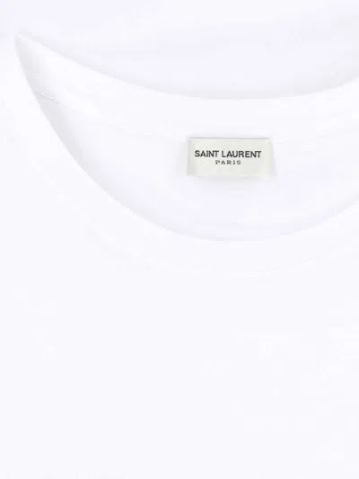 Saint Laurent Logo-print Cotton T-shirt In White