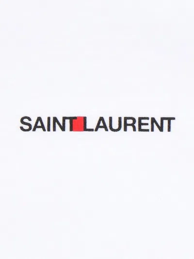 Saint Laurent Logo-print Cotton T-shirt In White