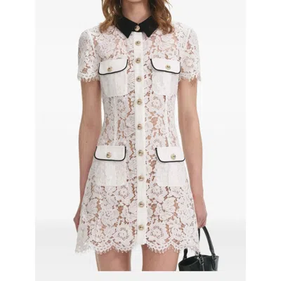 Self-portrait Floral Lace Mini Shirtdress