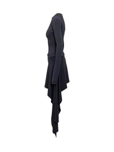 Attico Mini Dress With Thermostrass Studs And Asymmetric Hem