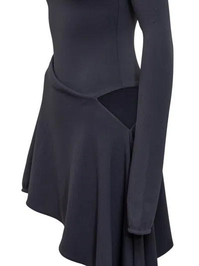 Attico Mini Dress With Thermostrass Studs And Asymmetric Hem