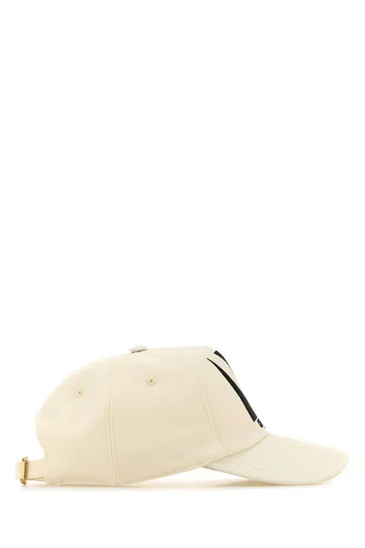Valentino Ivory Cotton Baseball Cap In Neutral