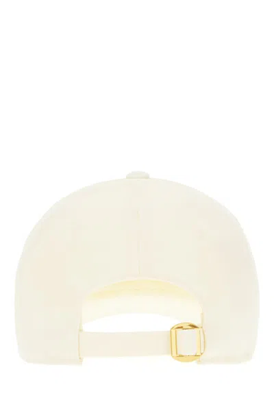 Valentino Ivory Cotton Baseball Cap In Neutral
