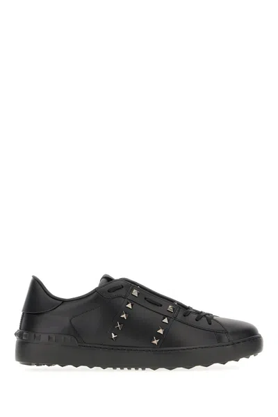 Valentino Open Rockstud Untitled Sneakers In Black