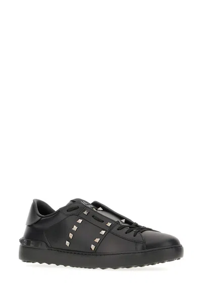 Valentino Open Rockstud Untitled Sneakers In Black