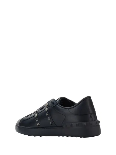 Valentino Open Rockstud Untitled Sneakers In Black