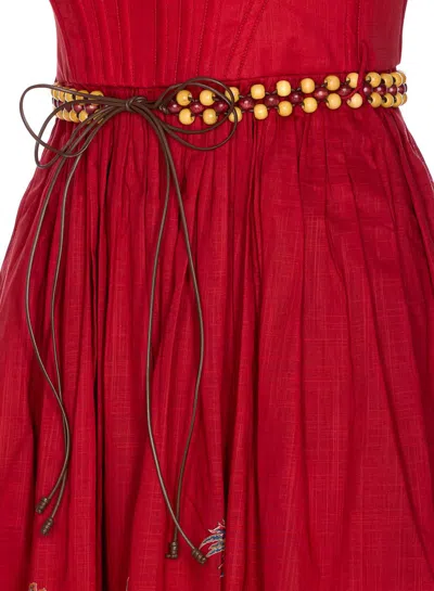 Zimmermann Rhiannon Cotton Corset Midi Dress In Brown