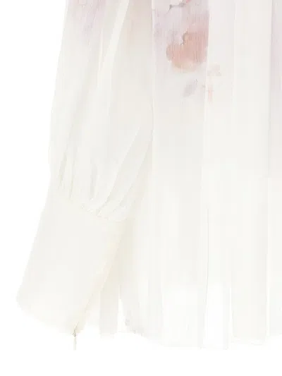 Zimmermann Crush Pleated Floral-print Crepon Blouse In White