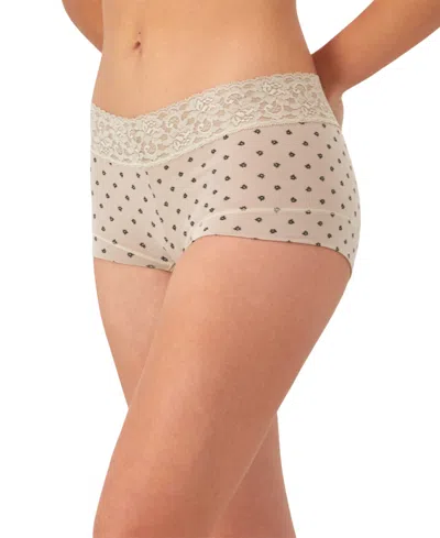 Maidenform Cotton Dream Lace Boyshort Underwear 40859 In Gray