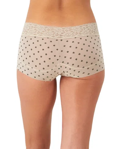 Maidenform Cotton Dream Lace Boyshort Underwear 40859 In Gray