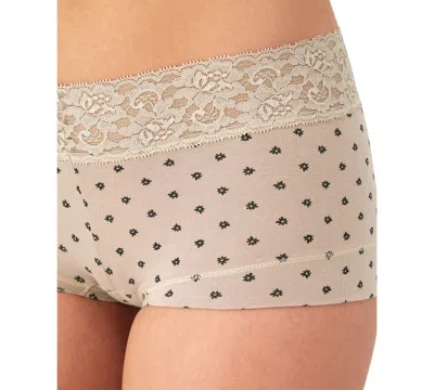 Maidenform Cotton Dream Lace Boyshort Underwear 40859 In Gray