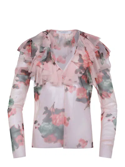 Philosophy By Lorenzo Serafini Blouse Philosophy Made Of Tulle. In Multi