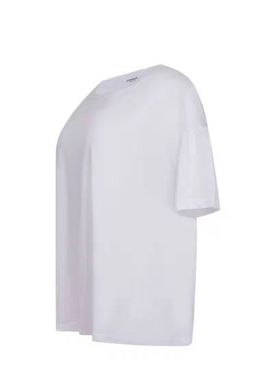 Dondup Basic Round Neck Short Sleeve Top In White