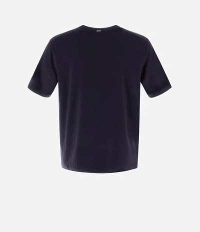 Herno Resort T-shirt In Soft Wool Jersey In Blue
