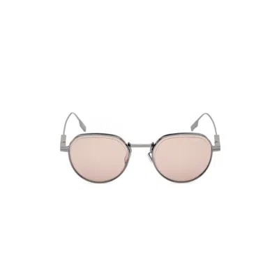 Zegna 52mm Round Polarized Sunglasses In Neutral